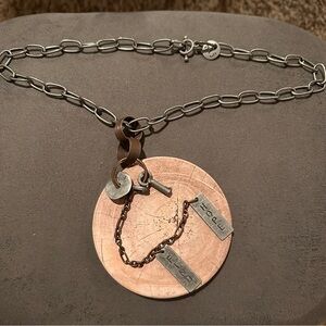 alj mixed metal Chain Necklace with matching earrings